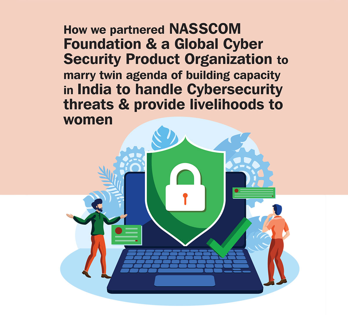 How we partnered NASSCOM Foundation & a Global Cyber Security Product Organization to marry twin agenda of building capacity in India to handle Cybersecurity threats & provide livelihoods to women